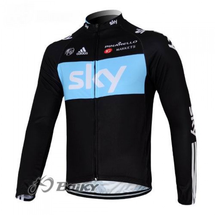 Sky Pinarello Pro Team Fahrradtrikot Langarm Schwarz Blau Radtrikot Kaufen