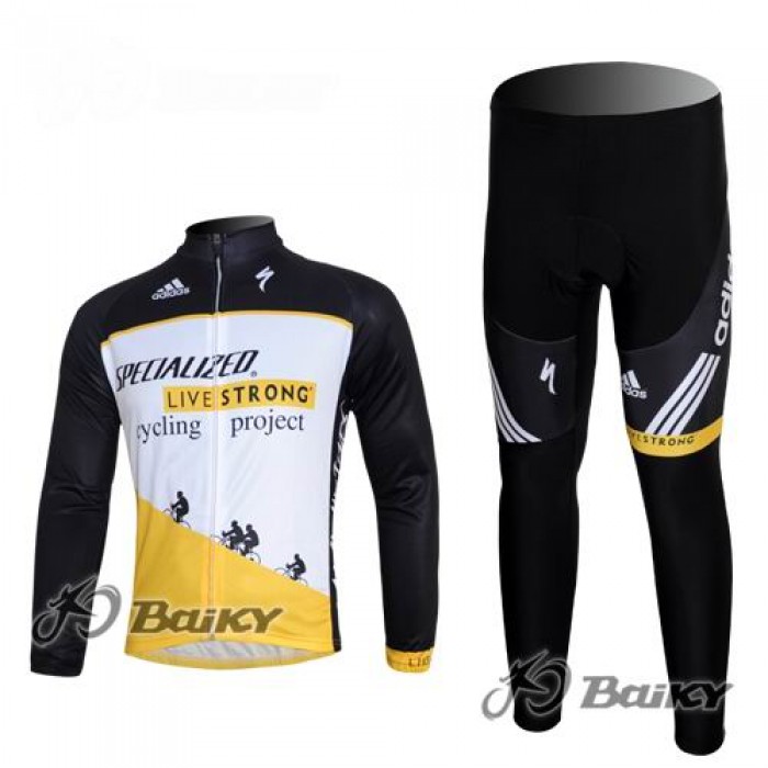 Specialized Livestrong Fahrradbekleidung Radtrikot Satz Langarm und Lange Fahrradhose Weiß Schwarz Gelb Radtrikot Kaufen Specialized Livestrong Fahrradbekleidung Radtrikot Satz Langarm und Lange Fahrradhose Weiß Schwarz Gelb Radtrikot Kaufen