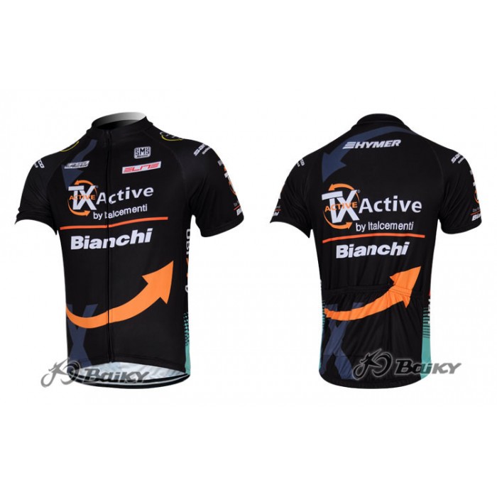 2012 TX active bianchi Pro Team Radtrikot Kurzarm Schwarz Radtrikot Kaufen