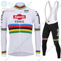 Profiteams Winter 2021 Alpecin Fenix World Champion Weiß Radsport Fahrradbekleidung Trikot Langarm+Lang Trägerho Radtrikot Kaufen