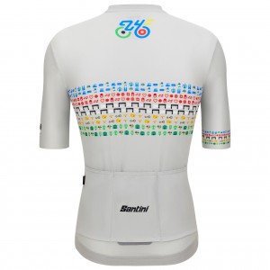 Herren Zurich 2024 Santini UCI Masters Weltmeister trikot-Grau Radtrikot Kaufen