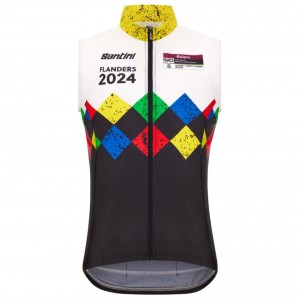 Herren Santini UCI Gravel-Weltmeisterschaft Flandern weste 2024 Radtrikot Kaufen