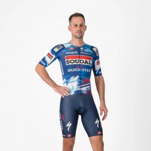 Herren Castelli Soudal Quick-Step 2025 Free Aero Race S tragerhose Radtrikot Kaufen