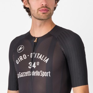 Herren Vintage Schwarz trikot 34 Giro d'Italia 2025 Radtrikot Kaufen