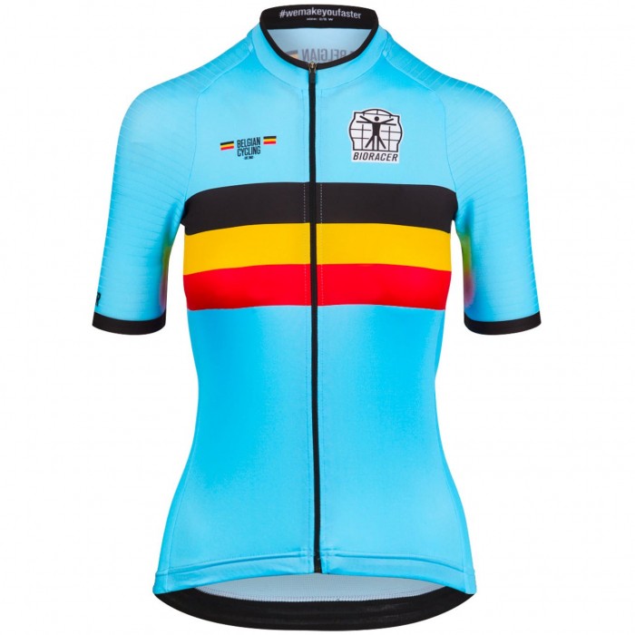 Damen Bioracer Belgischen Nationalen 2025 Icon Classic frau trikot Radtrikot Kaufen