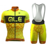 2016 Ale Graphics PRR New Bubbles gelbs Fluo Fahrradbekleidung Satz Fahrradtrikot Kurzarm Trikot und Kurz Trägerhose Radtrikot Kaufen