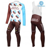 2016 Team Ag2r thermisch Fahrradbekleidung Satz Radtrikot Langarm+Lang Trägerhose Radtrikot Kaufen