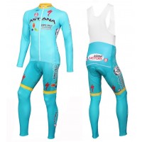 2016 Astana Pro Team Fahrradbekleidung Satz Radtrikot Langarm+Lang Trägerhose Radtrikot Kaufen