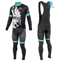 2016 Bianchi Milano Sorisole Schwarz-Grün thermisch Fahrradbekleidung Satz Radtrikot Langarm+Lang Trägerhose Radtrikot Kaufen