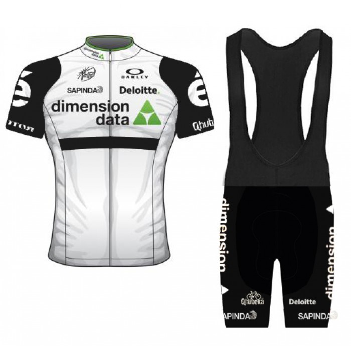 2016 Dimension Data Weiß Fahrradbekleidung Satz Fahrradtrikot Kurzarm Trikot und Kurz Trägerhose Radtrikot Kaufen