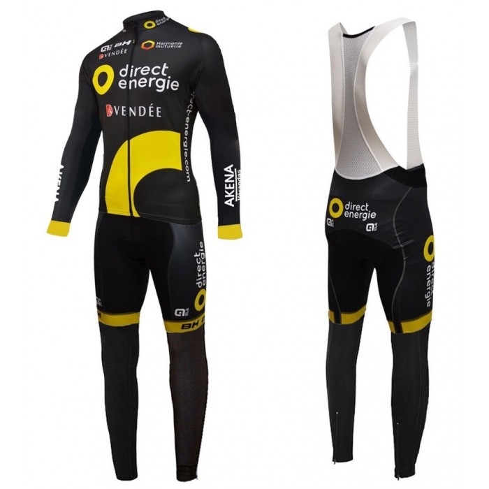 2016 Direct Energie Team Schwarz Fahrradbekleidung Satz Radtrikot Langarm+Lang Trägerhose Radtrikot Kaufen 2016 Direct Energie Team Schwarz Fahrradbekleidung Satz Radtrikot Langarm+Lang Trägerhose Radtrikot Kaufen