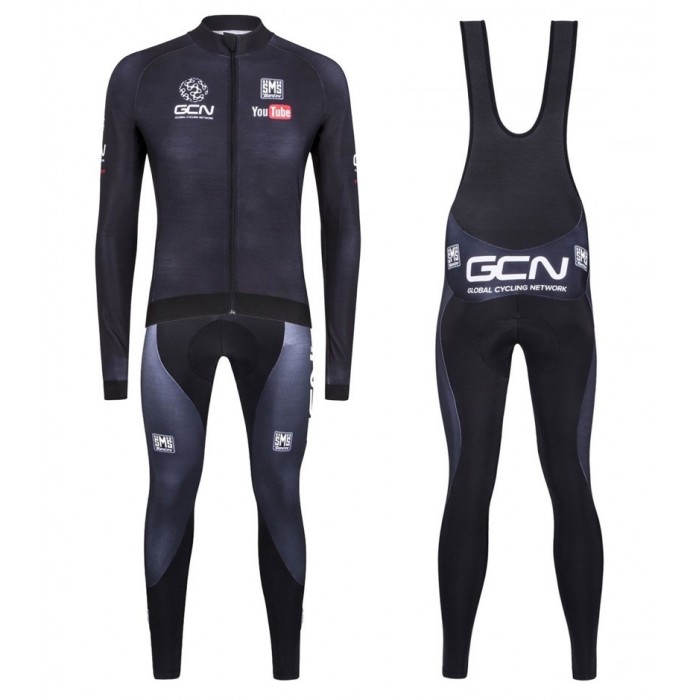 2016 GCN Sleek H20 Schwarz Fahrradbekleidung Satz Radtrikot Langarm+Lang Trägerhose Radtrikot Kaufen