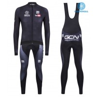 2016 GCN Sleek H20 Schwarz thermisch Fahrradbekleidung Satz Radtrikot Langarm+Lang Trägerhose Radtrikot Kaufen