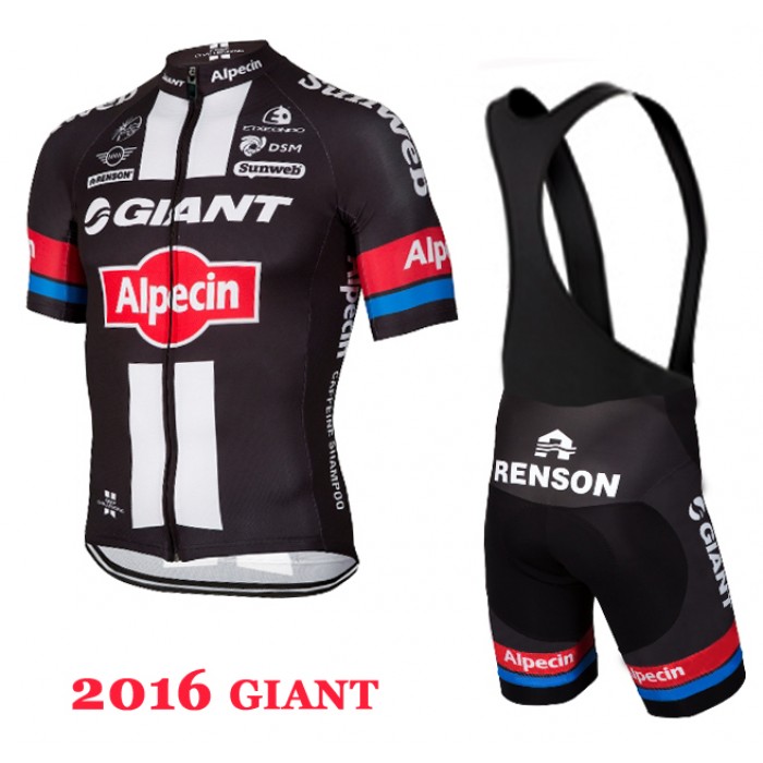 2016 Giant Fahrradbekleidung Satz Fahrradtrikot Kurzarm Trikot und Kurz Trägerhose 02 Radtrikot Kaufen