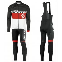 2016 Scott Team Schwarz-Rot-Weiß Fahrradbekleidung Satz Radtrikot Langarm+Lang Trägerhose Radtrikot Kaufen