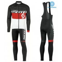 2016 Scott Team Schwarz-Rot-Weiß thermisch Fahrradbekleidung Satz Radtrikot Langarm+Lang Trägerhose Radtrikot Kaufen