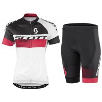 2016 Scott RC Weiß schwarz rot Damens Radbekleidung Radtrikot Kurzarm und Fahrradhosen Kurz Radtrikot Kaufen