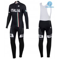 2016 Sportful Italy IT Schwarz thermisch Fahrradbekleidung Satz Radtrikot Langarm+Lang Trägerhose Radtrikot Kaufen