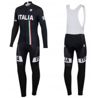 2016 Sportful Italy IT Schwarz Fahrradbekleidung Satz Radtrikot Langarm+Lang Trägerhose Radtrikot Kaufen