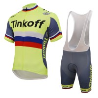 2016 Tinkoff Saxo Bank Russo Fluo Light Fahrradbekleidung Satz Fahrradtrikot Kurzarm Trikot und Kurz Trägerhose 02 Radtrikot Kaufen