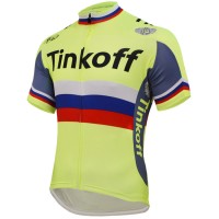 2016 Tinkoff Saxo Bank Russo Fluo Light Radtrikot Kurzarm Radtrikot Kaufen