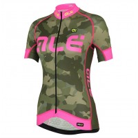 2017 Damen Ale Graphics PRR Camo Grün-Rose Radtrikot Kurzarm Radtrikot Kaufen