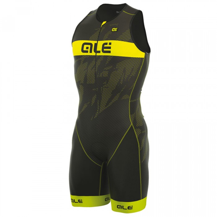 2017 Body Ale Tri Record Zip Front-Gelb Fluo Radtrikot Kaufen