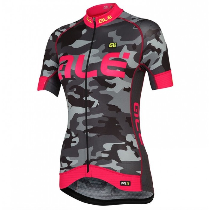 2017 Damen Ale Graphics PRR Camo Schwarz-Rose Radtrikot Kurzarm Radtrikot Kaufen
