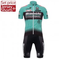 2017 Bianchi Countervail Fahrradbekleidung Satz Radtrikot Kurzarm+Kurz Radhose Radtrikot Kaufen