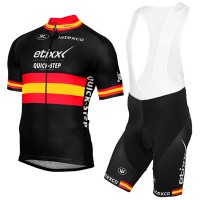 ETIXX-QUICK STEP 2017 Schwarz Rot Gelb Fahrradbekleidung Satz Radtrikot Kurzarm+Kurz Trägerhose Radtrikot Kaufen