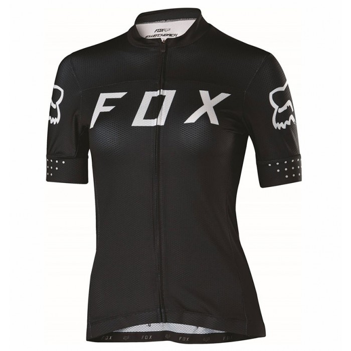 2017 Team FOX Damen Schwarz Weiß Radtrikot Kurzarm Radtrikot Kaufen