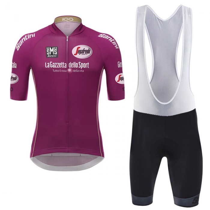 Giro d'Italia 2017 Cyclamen Fahrradbekleidung Satz Radtrikot Kurzarm+Kurz Trägerhose Radtrikot Kaufen