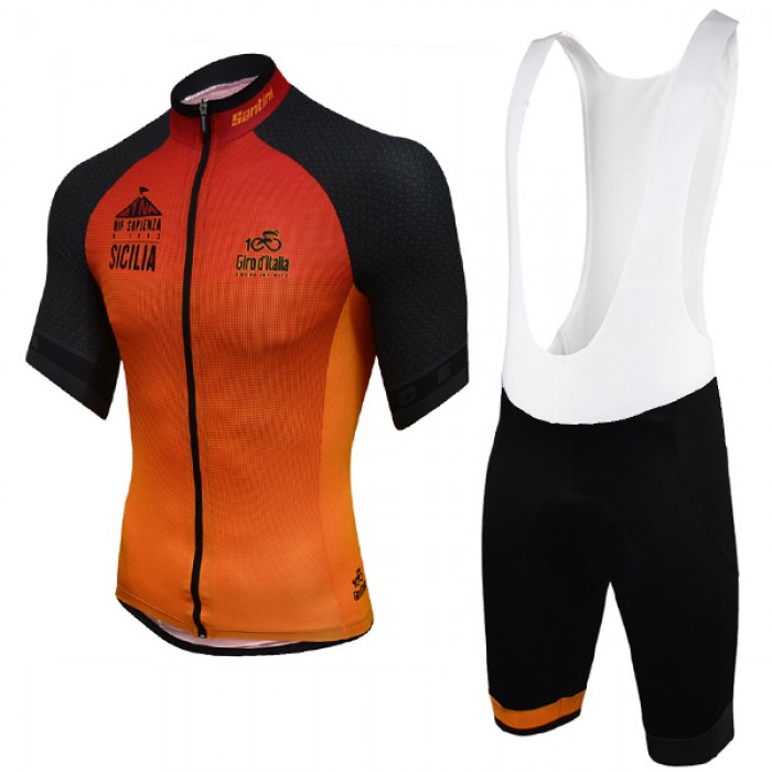 Giro d'Italia 2017 Etna Fahrradbekleidung Satz Radtrikot Kurzarm+Kurz Trägerhose Radtrikot Kaufen