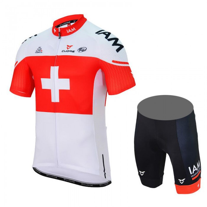 IAM 2017 Swiss Champion Fahrradbekleidung Satz Radtrikot Kurzarm+Kurz Radhose Radtrikot Kaufen
