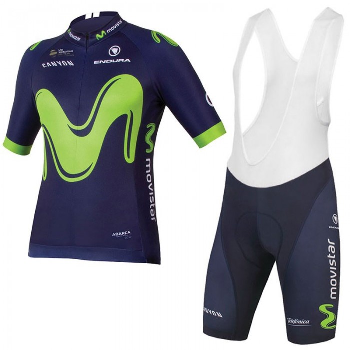 2017 Movistar Fahrradbekleidung Satz Radtrikot Kurzarm+Kurz Tr Radtrikot Kaufen