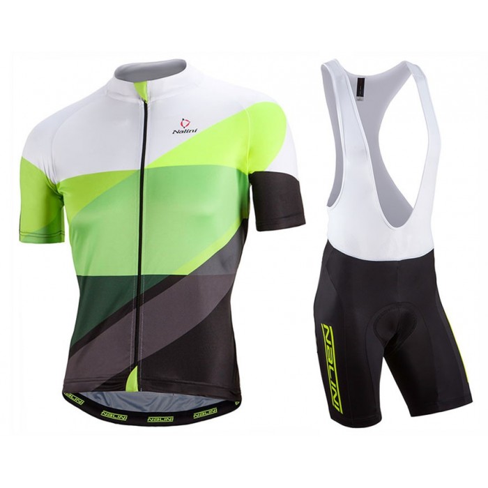 2017 Nalini PRO Campione Weiß-Vert Fahrradbekleidung Satz Radtrikot Kurzarm+Kurz Trägerhose Radtrikot Kaufen