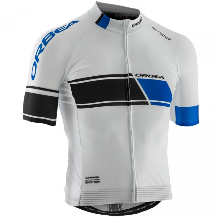 2017 Orbea Pro Radtrikot Kurzarm Weiß Blau Radtrikot Kaufen