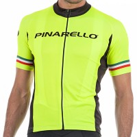 2017 Pinarello Strada Radtrikot Kurzarm-Gelb Italie Radtrikot Kaufen