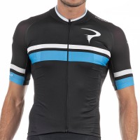 2017 Pinarello Corsa Radtrikot Kurzarm-Schwarz Sky Blau Radtrikot Kaufen