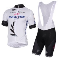 Quick Step Floors 2017 Weiß Fahrradbekleidung Satz Radtrikot Kurzarm+Kurz Trägerhose Radtrikot Kaufen