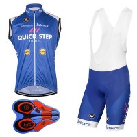 Quick Step Floors 2017 Pro ärmelloses Trikot Blau+Kurz Trägerhose Radtrikot Kaufen