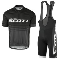 2017 Scott Rc Schwarz Grau Fahrradbekleidung Satz Radtrikot Kurzarm+Kurz Trägerhose Radtrikot Kaufen