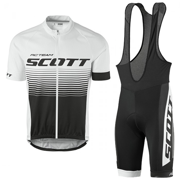 2017 Scott Rc Weiß Schwarz Fahrradbekleidung Satz Radtrikot Kurzarm+Kurz Trägerhose Radtrikot Kaufen