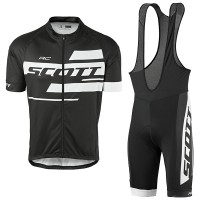 2017 Scott Rc Schwarz-Weiß Fahrradbekleidung Satz Radtrikot Kurzarm+Kurz Trägerhose Radtrikot Kaufen