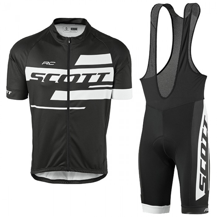 2017 Scott Rc Schwarz-Weiß Fahrradbekleidung Satz Radtrikot Kurzarm+Kurz Trägerhose Radtrikot Kaufen