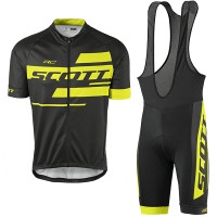 2017 Scott Rc Schwarz Gelb Fahrradbekleidung Satz Radtrikot Kurzarm+Kurz Trägerhose Radtrikot Kaufen