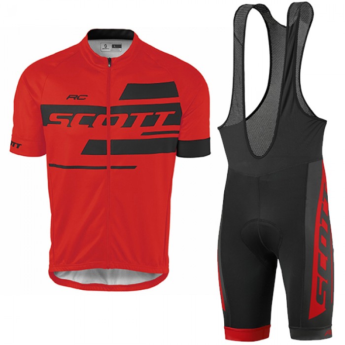 2017 Scott Rc Rot Fahrradbekleidung Satz Radtrikot Kurzarm+Kurz Trägerhose Radtrikot Kaufen