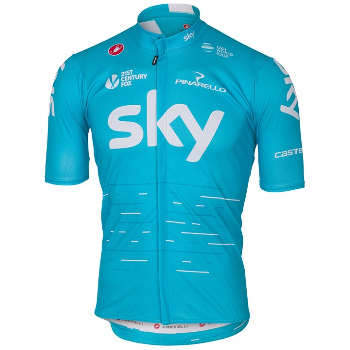2017 Sky Pro Radtrikot Kurzarm Blau Radtrikot Kaufen