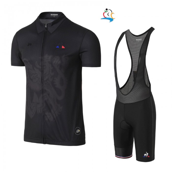 2017 Tour de France Schwarz Fahrradbekleidung Satz Radtrikot Kurzarm+Kurz Trägerhose Schwarz Radtrikot Kaufen 2017 Tour de France Schwarz Fahrradbekleidung Satz Radtrikot Kurzarm+Kurz Trägerhose Schwarz Radtrikot Kaufen