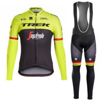 Trek Segafredo 2017 Fahrradbekleidung Satz Radtrikot Langarm+Lang Trägerhose Gelb Radtrikot Kaufen